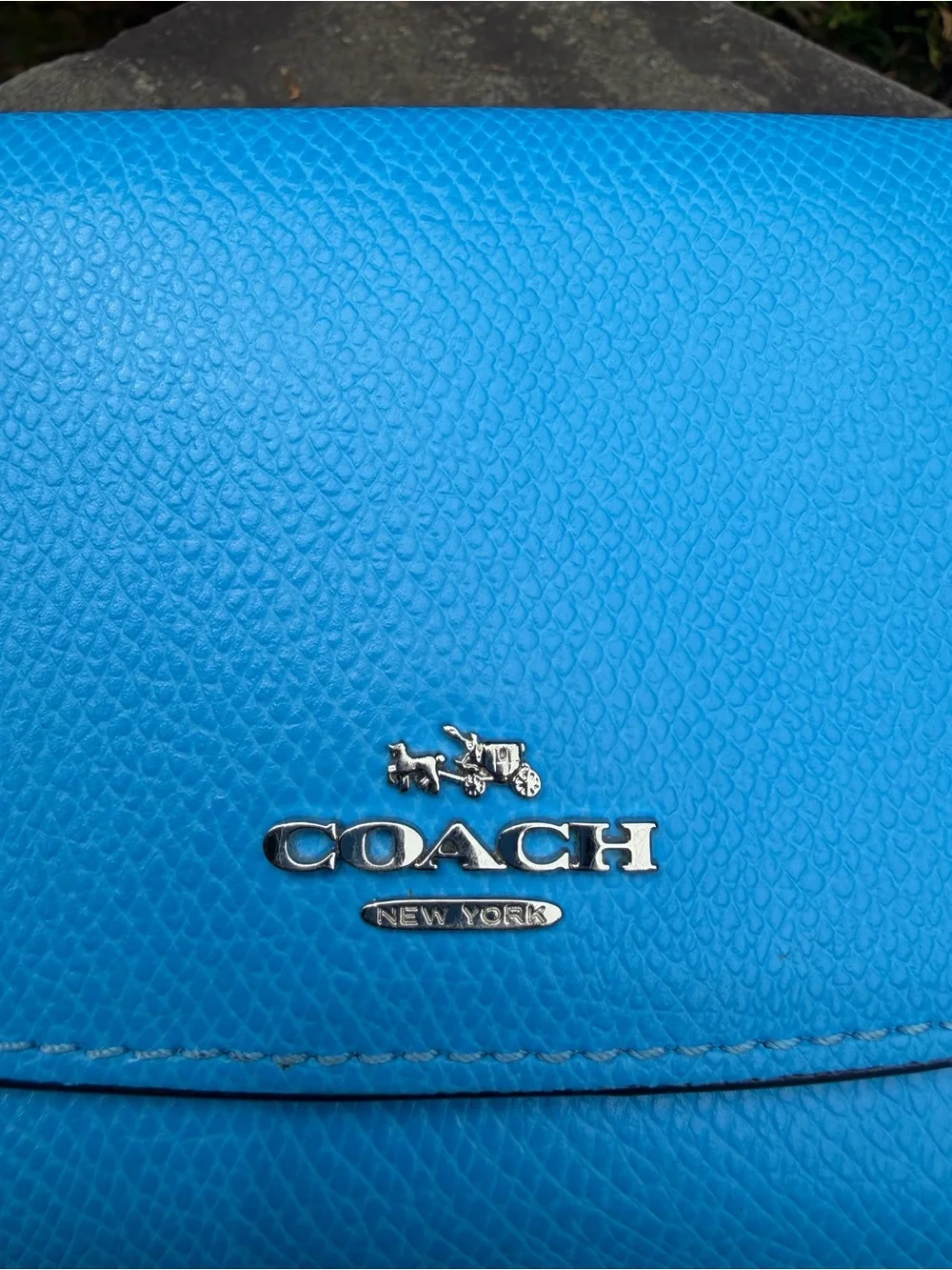 Coach Bright Blue Floral interior Slim Envelope Wallet